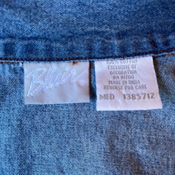 Blair Denim Jean Chore Coat With Embroidered Lighthouse Pockets Vintage M - Picture 4 of 5
